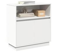 vidaXL Madia LED Bianco 71 x 34,5 x 75 cm Legno Multistrato, Sala da Pranzo, Mobile Laterale Moderno, unità di Esposizione Funzionale, Illuminato, Design Raffinato
