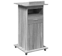 vidaXL Leggio con Ruote Cassetto Grigio Sonoma 55x55x107cm Multistrato