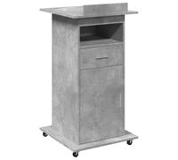 vidaXL Leggio con Ruote e Cassetto Grigio 55x55x107 cm in Multistrato