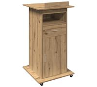 vidaXL Tavolo da computer moderno compatto con finitura in rovere Artisan e ruote per un facile movimento e un sacco di spazio per home office, mobili per postazioni di studio, piccolo legno