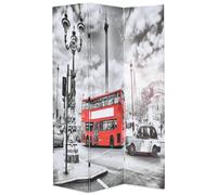 VIDAXL - Paravento Pieghevole 120x170 cm Stampa Bus Londra Bianco e Nero