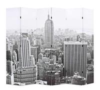 vidaXL Legno Abete Paravento Pieghevole New York Bianco Nero 228x170 cm Separè