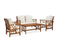 vidaXL Set Divani da Giardino 4 pz con Cuscini in Massello di Acacia