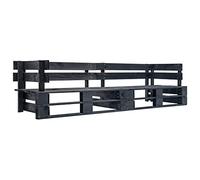 vidaXL Legno di Pino Divano da Giardino a Pallet a 2 Posti Rustico Robusto Sofa Seduta Esterni Ottomana Interni Esterni Nero
