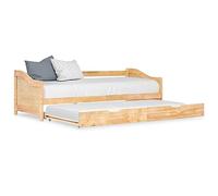 vidaXL Legno di Pino Divano Letto a Scomparsa Rete a Doghe in Multistrato Sofa Struttura Telaio 2 Letti Giroletto Salvaspazio 90x200 cm
