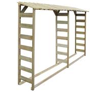 vidaXL Doppio Capannone per Legname 300x44x176cm Legno Pino Impregnato