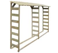 vidaXL Doppio Capannone per Legname 300x44x176cm Legno Pino Impregnato