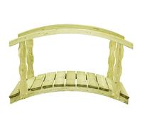 vidaXL Legno di Pino Impregnato Ponte da Giardino con Corrimano Rustico Romantico Robusto Arredo Pratico Decorativo Passerella 170x74x105cm