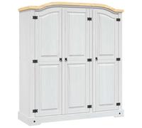vidaXL Armadio in Legno di Pino Messicano Corona 3 Ante Bianco