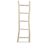 vidaXL Legno di Teak Portasciugamani 5 Pioli Colore Naturale Porta Salviette