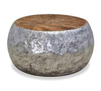 vidaXL Legno di Teak Tavolino da caffè in Alluminio Tavolo Basso da Salotto