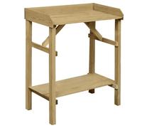 vidaXL Legno Impregnato Banco da Lavoro 2 Ripiani Tavolo Giardinaggio Esterni