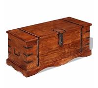 vidaXL Legno Massello Cassapanca Cassettiera Baule Bauli Portaoggetti da Casa