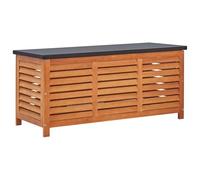 vidaXL Legno Massello di Eucalipto Cassapanca da Giardino Contenitore Portaoggetti da Esterni Baule per Patio Panca Arredo da Giardino 117x50x55 cm