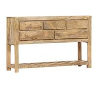 vidaXL Legno Massello di Mango Credenza in Stile Vintage Robusta 5 Cassetti e Ripiano Madia Cassettiera Tavolino Laterale 120x30x75 cm