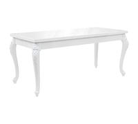vidaXL Legno Massello di Mango Tavolo Pranzo Bianco Lucido Arredo Sala Cucina