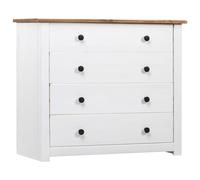 vidaXL Legno Massello di Pino Armadietto Modello Panama Robusto Elegante Pratico Credenza Mobiletto Basso Cassettiera Bianco e Color Legno