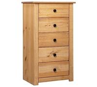 vidaXL Legno Massello di Pino Credenza Panama Range Mobiletto con 5 Cassetti Elegante Robusta Stabile Armadietto Cassettiera Naturale