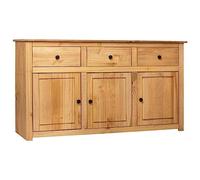 vidaXL Legno Massello di Pino Credenza Panama Range Mobiletto con Cassetti e Ante Rustica Robusta Classica Armadietto Madia 135x40x80 cm Naturale