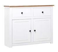 vidaXL Legno Massello di Pino Credenza Panama Range Mobiletto con Cassetti e Ante Rustica Robusta Classica Armadietto Madia 93x40x80 cm Bianca