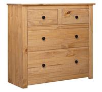 vidaXL Legno Massello di Pino Credenza Panama Range Mobiletto con Cassetti Rustica Robusta Classica Armadietto Cassettiera Madia Naturale