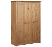 vidaXL Legno Massello di Pino Panama Range Armadio a 3 Ante Ampio Compatto con Ripiani Appendiabiti Guardaroba 118x50x171,5 cm Colore Naturale