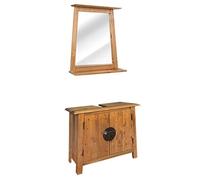 vidaXL Legno Massello di Pino Set Mobili per Il Bagno Arredi Armadietti