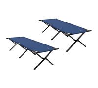 vidaXL Letti da sole pieghevoli 2 pz con borsa da trasporto Blu Tessuto Oxford 600D