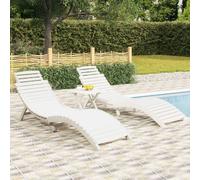 vidaXL Lettini 2 pz Bianchi 184x55x64 cm Legno Massello di Acacia