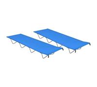 vidaXL Lettini Campeggio 2 pz 180x60x19 cm Tessuto Oxford Acciaio Blu
