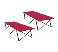 vidaXL Lettini da Sole Pieghevoli con Sacche a Spalla 2 pz Rosso Tessuto Oxford 600D