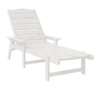 vidaXL Lettini Prendisole 2 pz Bianco 162x53x98.5 cm HDPE