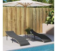 vidaXL Lettini Prendisole 2 pz con Cuscini Grigio Chiaro in Polyrattan