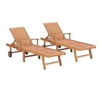 Lettini prendisole 2 pz in legno di teak