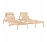vidaXL Lettini Prendisole 2pz 199,5x60x74 cm in Legno Massello di Pino