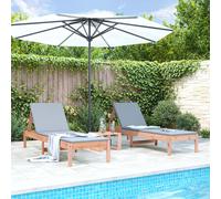 vidaXL Lettini Prendisole 2pz 199,5x60x74 cm Legno Massello di Douglas