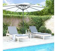vidaXL Lettini Prendisole 2pz Bianchi 199,5x60x74 cm Massello di Pino