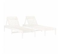 vidaXL Lettini Prendisole 2pz Bianchi 199,5x60x74 cm Massello di Pino