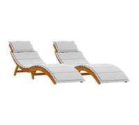 vidaXL Comodo lettino pieghevole con cuscino, resistente alle intemperie, in legno di acacia, ideale per rilassarsi all'aperto in piscina o in balcone, elegante e pratico