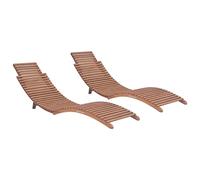 vidaXL Lettini Prendisole Pieghevoli 2pz in Legno Massello di Teak