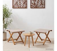 vidaXL Lettino 2 pcs Legno di Eucalipto Massello Beige