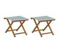 vidaXL Lettino 2 pcs Legno di Eucalipto Massello Multicolore