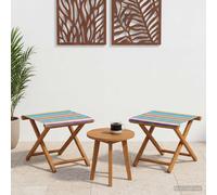 vidaXL Lettino 2 pcs Legno di Eucalipto Massello Multicolore
