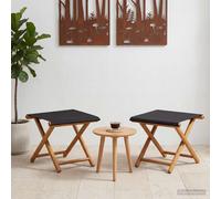 vidaXL Lettino 2 pcs Legno di Eucalipto Massello Nero
