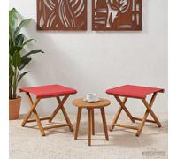vidaXL Lettino 2 pcs Legno di Eucalipto Massello Rosso