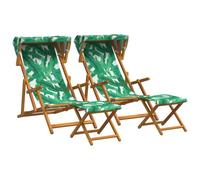 vidaXL Lettino 4 pcs 3 Posizione Legno di Eucalipto Massello