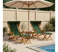 vidaXL Lettino 4 pcs 3 Posizione Legno di Eucalipto Massello Verde