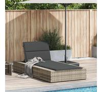 vidaXL Lettino con Cuscino Galleggiante Grigio Chiaro in Polyrattan