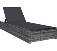 vidaXL Lettino da sole Grigio 200.5 x 70 x 75 cm polyrattan