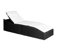 VIDAXL - Lettino Con Cuscino In Polyrattan Nero